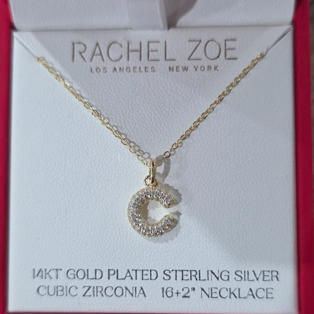 Rachel Zoe Letter "C" Necklace, 14K Gold Plated Sterling Silver
